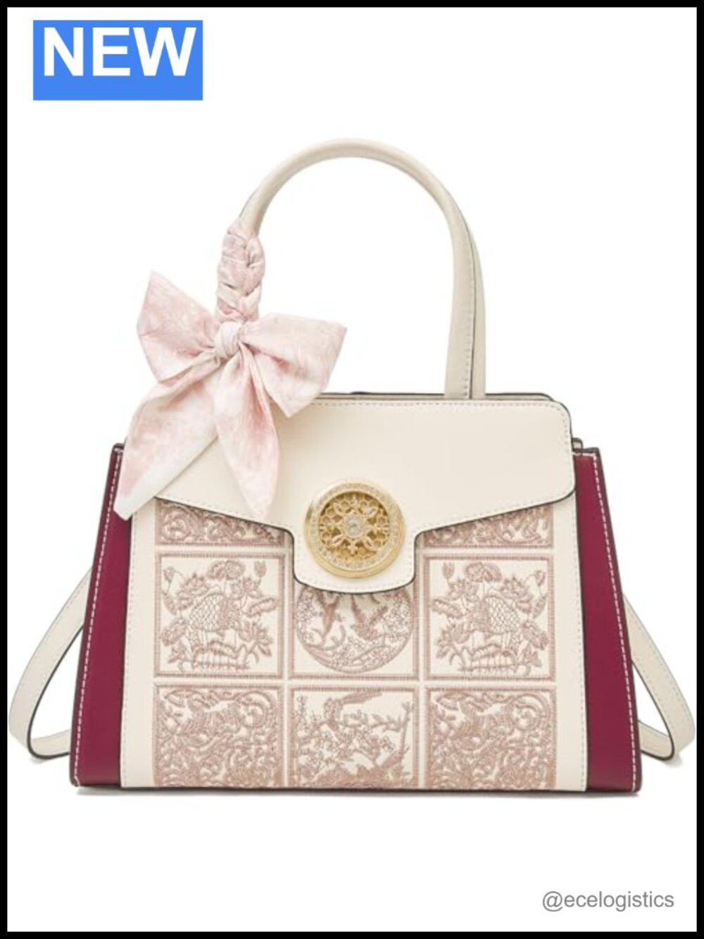 Designer Leather Satchel Purse - Cowhide Crossbody Bag with Top Handles